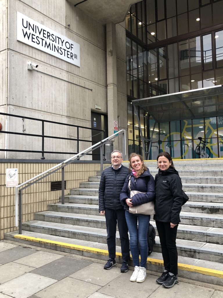 Andrea Nava, Emanuela Tenca, and Luciana Pedrazzini at the University of Westminster.